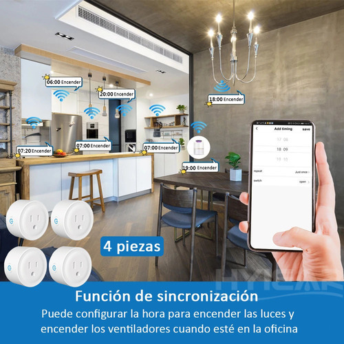 Imagen 5 de 10 de Hyiear Enchufe Inteligente Con Wifi Para Alexa,google Home