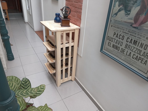 Mueble Verdulero 3 Canastos Y Estante + Tabla De Amasar