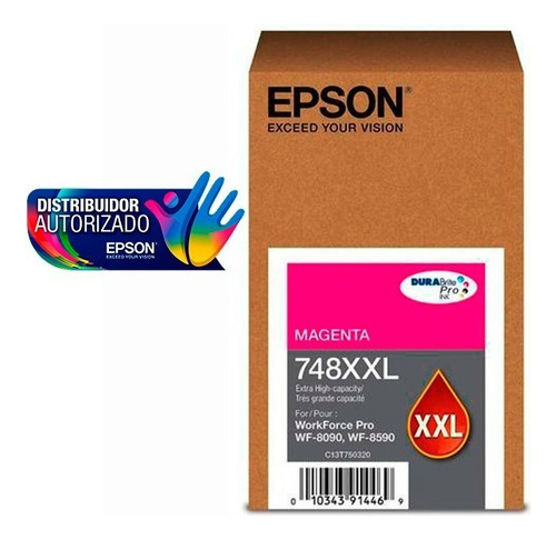 Tinta Magenta Marca Epson - 748 Xxl - Workforce 6090 / 6590