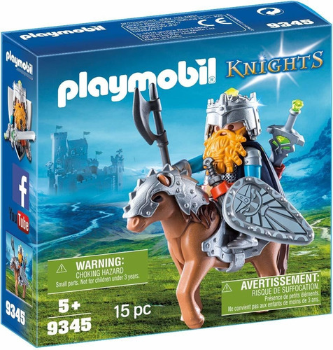 Playmobil  Reino Enano: Enano Luchador Con Poni Pmb