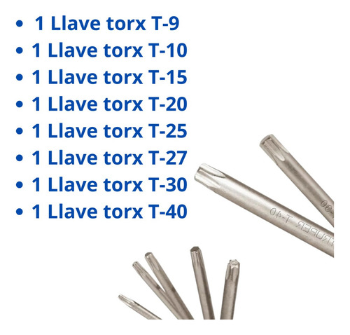 Kit Juego De 8 Llaves Torx Tipo Navaja Bolsillo Truper 15569