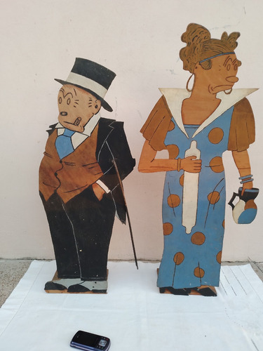 Antigua Figuras Trifon Y Sisebuta, Realizadas En Los 30