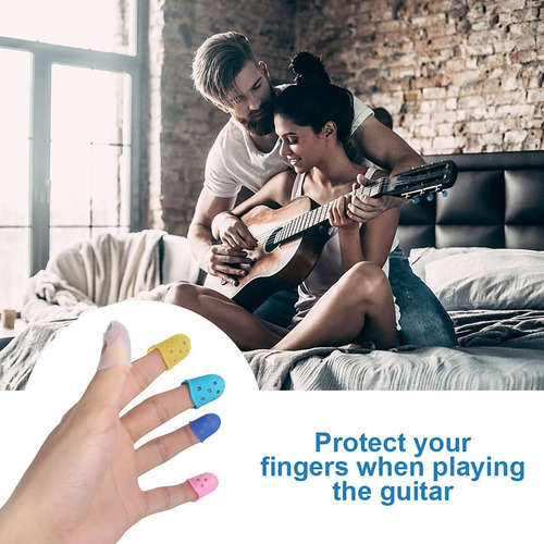 50 Pieces Guitar Finger Protectors, 5 Sizes Silicone Fingert