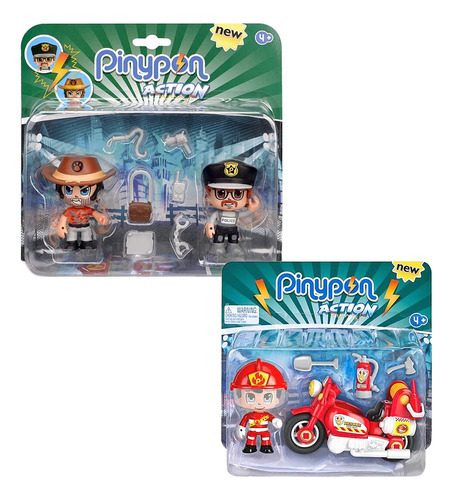 Pinypon Bomberos Moto + 2 Figuras Accesorios Action Original