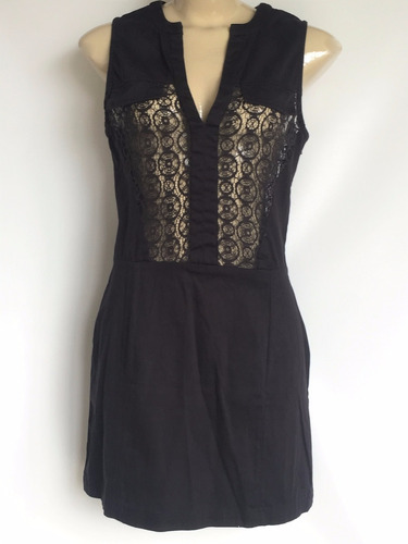 Vestido Curto Com Rendas Shop 126 Cor Preto Tam.42