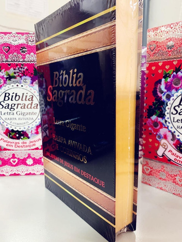 Bíblia Com Harpa Letra Grande Gigante Preta Laminada