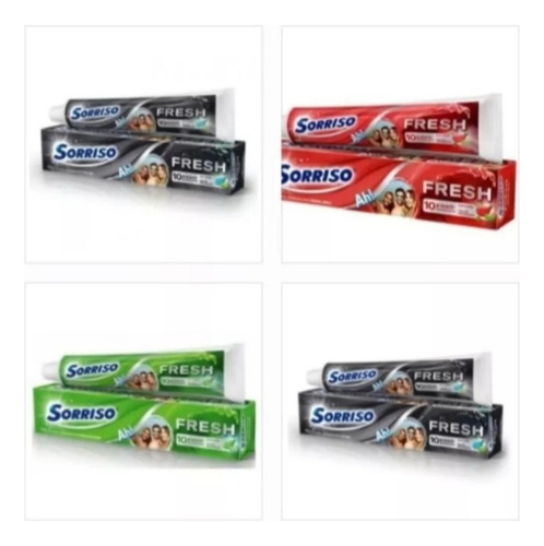 Gel Dental Sorriso Fresh Sortidos 90g Kit C/36