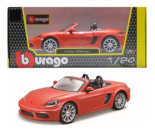 Miniatura Carro Porsche 718 Boxster Laranja 1:24 Burago