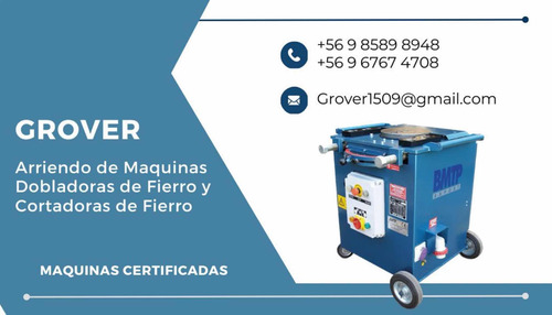 Arriendo De Máquinas Dobladoras Y Cortadoras De Fierros