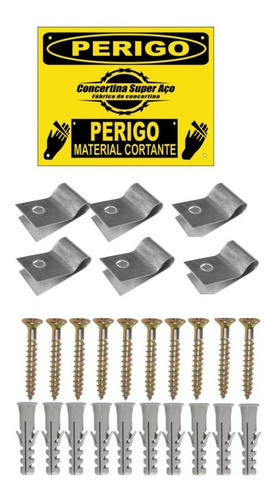 15 Metros Concertina Dupla Clipada 30 Cm+ Kit Instalação