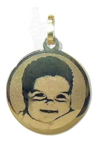 Foto Medalla Oro 18 K Personalizada Redonda 20mm 1.8gr Color Oro Amarillo