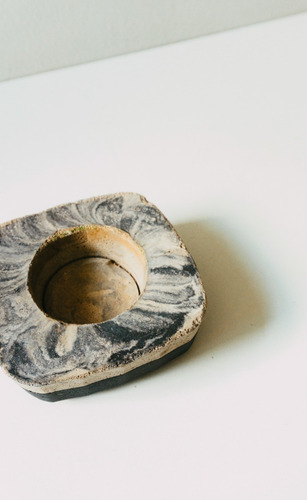 Imagem 6 de 10 de Vaso Cachepot Artesanal Feito De Cimento | Mármore Preto P3