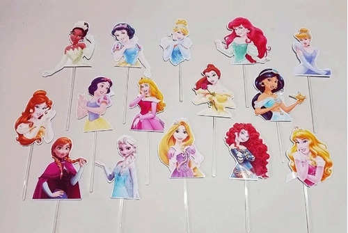 Pack 15 Toppers Para Cupcakes / Muffin Princesas Disney Baby