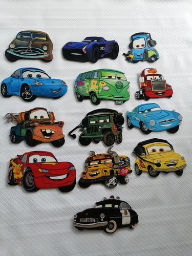 Cuadro Antiguo Disney Personajes Cars En Madera Pintados 