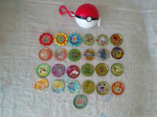Lote 25 Tazos Coleccionables Pokemon, Pokebola, Ash, Pikachu