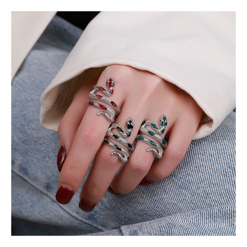 Anillo De 3 Piezas Anillo De Serpiente Ajustable