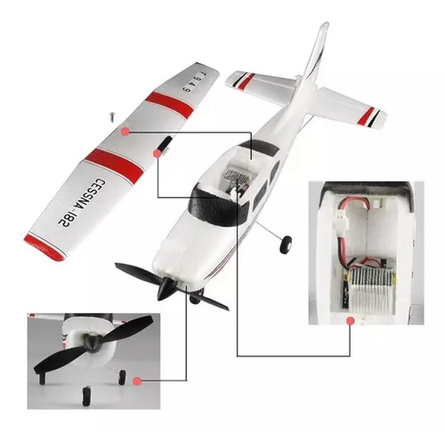 Avião de controle remoto aeromodelo cessna 182 wl toys f949 - AEROFLY  AEROMODELOS