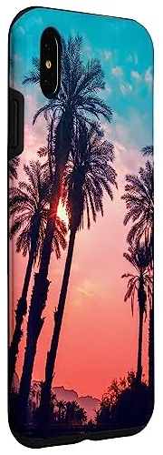Funda Para iPhone XS Max Fun Tropical Beach Palm Tree Par-02