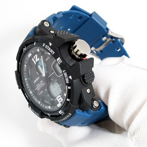 Relógio Pulso Umbro Azul Borracha Estilo G-shock Umb-012-5