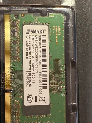 Memoria Smart 4 Gb Ddr4 Pc4 3200aa Modelo Sms4wec3c0k0446scg (Usado)