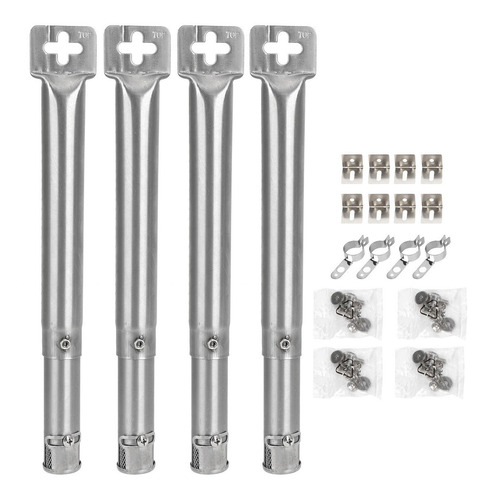 4pcs Longitud Ajustable Acero Inoxidable Parrilla Quemadores