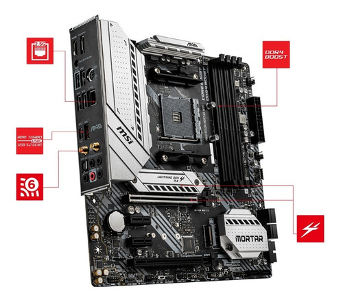 Placa Madre Msi Mag B550m Mortar Wifi Am4 Ryen Ctman