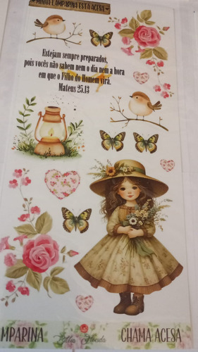 Kit Com 3 Adesivos Transparente Slim Tema Lamparina O Noivo Vem, Chama Acesa, Até Que Ele Venha - Bible Journaling Editora Bíblia Florida