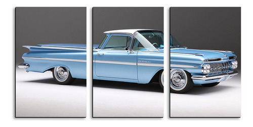 Cuadro Auto Clásico El Camino Low Rider Azul 168x86cm