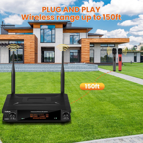 Sistema De Micrófono Inalámbrico Dual Uhf Inalámbrico Para K