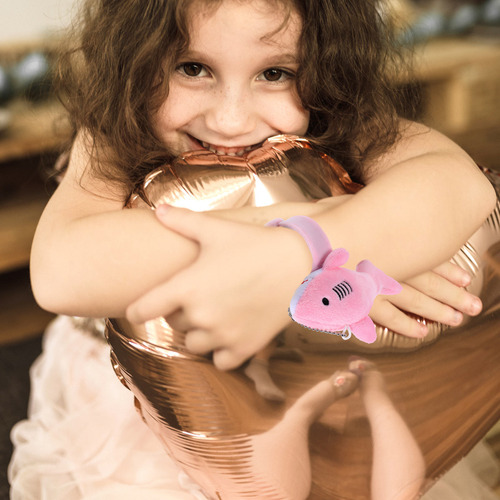 Pulsera De Peluche Con Forma De Tiburón De Peluche, 2 Unidad