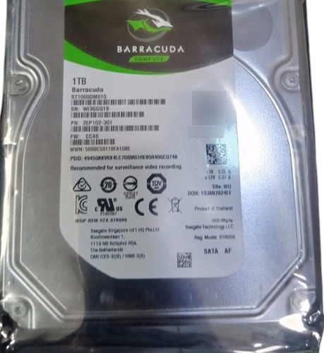Disco Duro 1 Tb Interno Seagate Barracuda St1000dm010