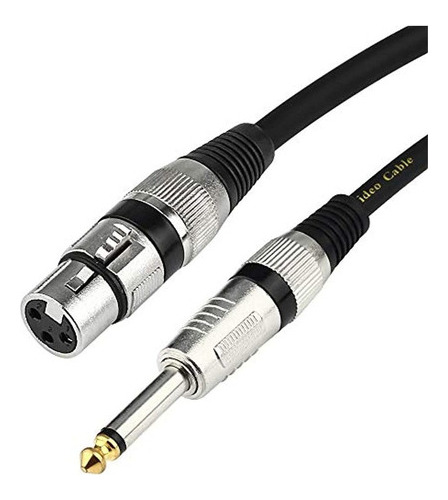 Cable De Microfono Hembra Xlr Un Macho De 14 Pulgadas Sin E