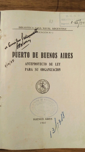 Puerto De Buenos Aires Anteproyecto De Ley Liga Naval A99