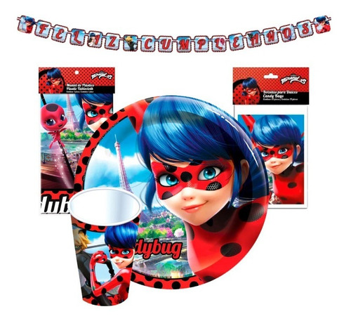 Kit Fiesta Ladybug Para 6 Niños.