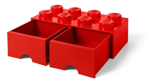 Lego Bloque 2 Cajones Apilable Original Cajonera Red Rojo