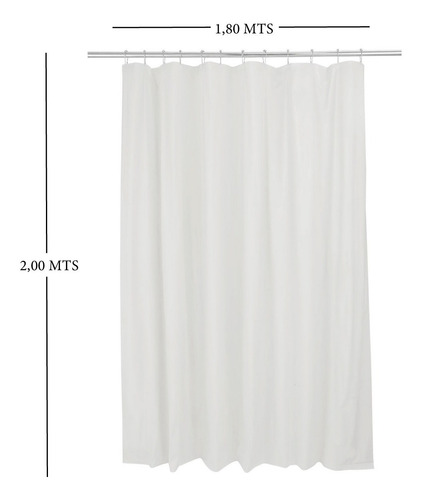 Imagen 2 de 8 de Forro Protector De Cortina Pvc Antihongos De 2,00 Mt De Alto