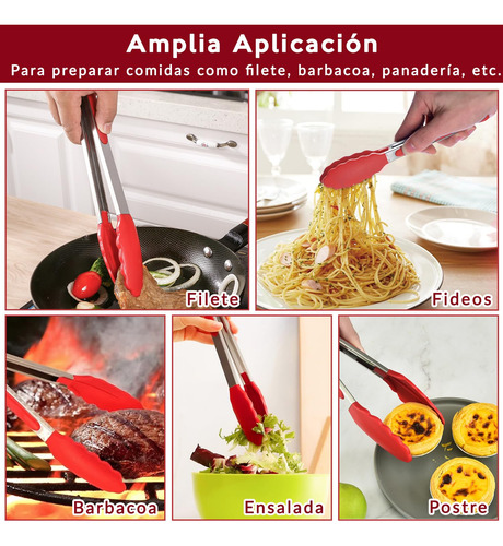 3 Pinças De Cozinha, 7 , 9 , 12 De Silicone Com 1 Escova