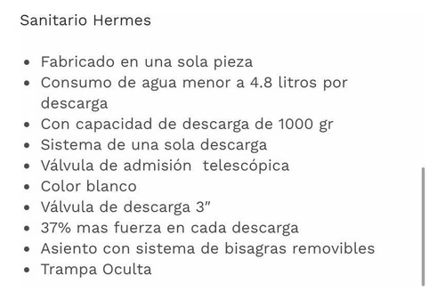Wc Hermes One Piece Castel,solo Entrega En Guadalajara