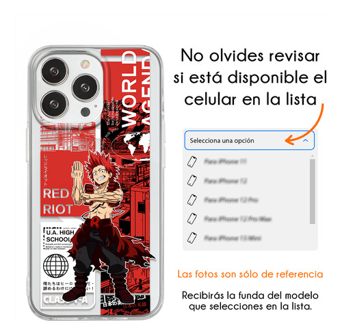 Funda Para iPhone Magsafe Red Riot Kirishima Clase 1-a Héroe Resistente My Hero Academia Anime