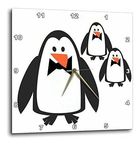 Tnmgraphics Animales  Tres Pingüinos  Relojes De Pared De D