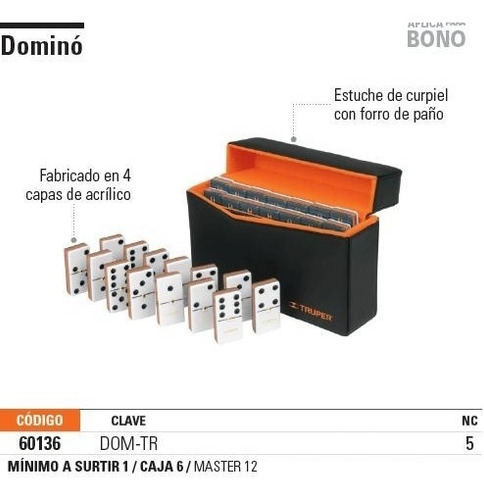 Imagen 2 de 4 de Domino Truper 60136