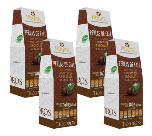 4 Chocolates Texier Cubierto Con Perlas De Café 140g