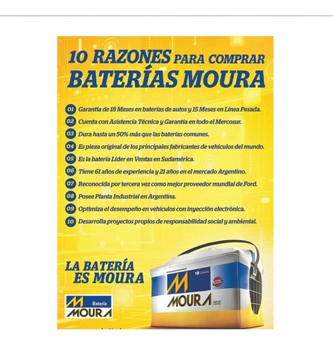 Bateria Moura M22gd Tipo 12x65 Reforzada Cambio A Domicilio