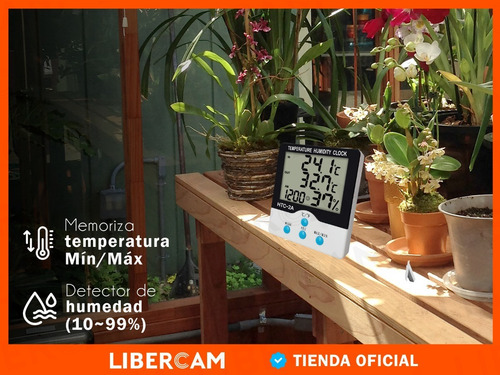 Imagen 6 de 10 de Termometro Higrometro Digital Humedad Temperatura Int Ext