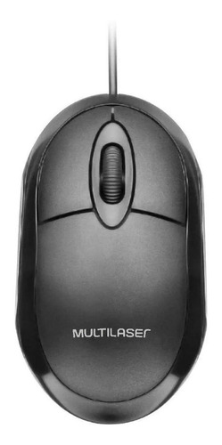 Mouse Óptico Multilaser 1200 Dpi Usb Preto Mo300 Pc