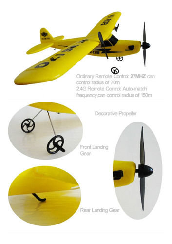 Avioneta A Control Remoto Nueva Piper Cub J3 Huale Hl803 2ch Envio Gratis