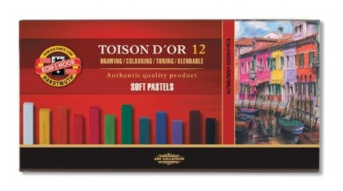 Giz Pastel Seco Soft Koh-i-noor Toison D'or 12 Cores