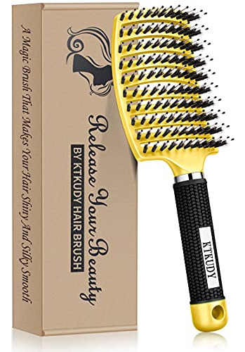 Ktkudy Detangling Brush Boar Bristles Hair Brush Make Hair S