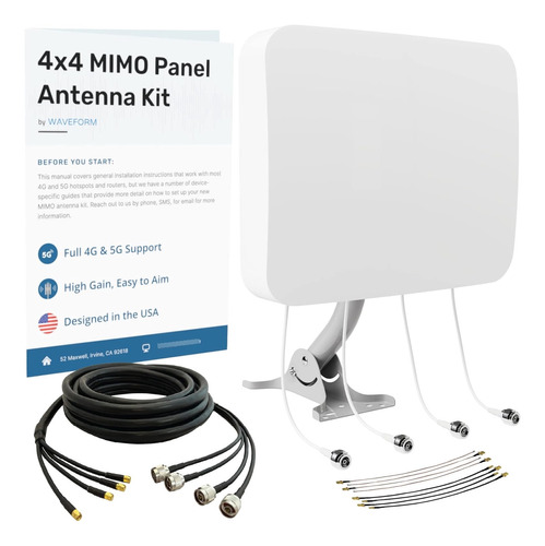 Mimo - Kit De Antena De Panel 4x4 Para Puntos De Acceso Celu