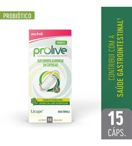 Prolive Probiotico C/15 Capsulas Sem Sabor